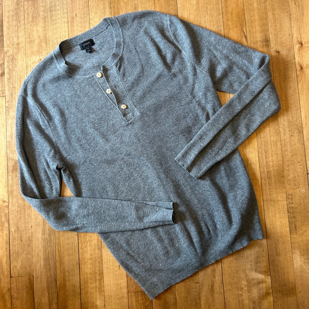 J.Crew Merino Wool Men’s Henley, Small